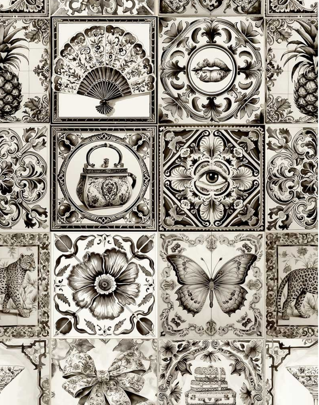 Willow Couture Tiles, Monotone Black & White