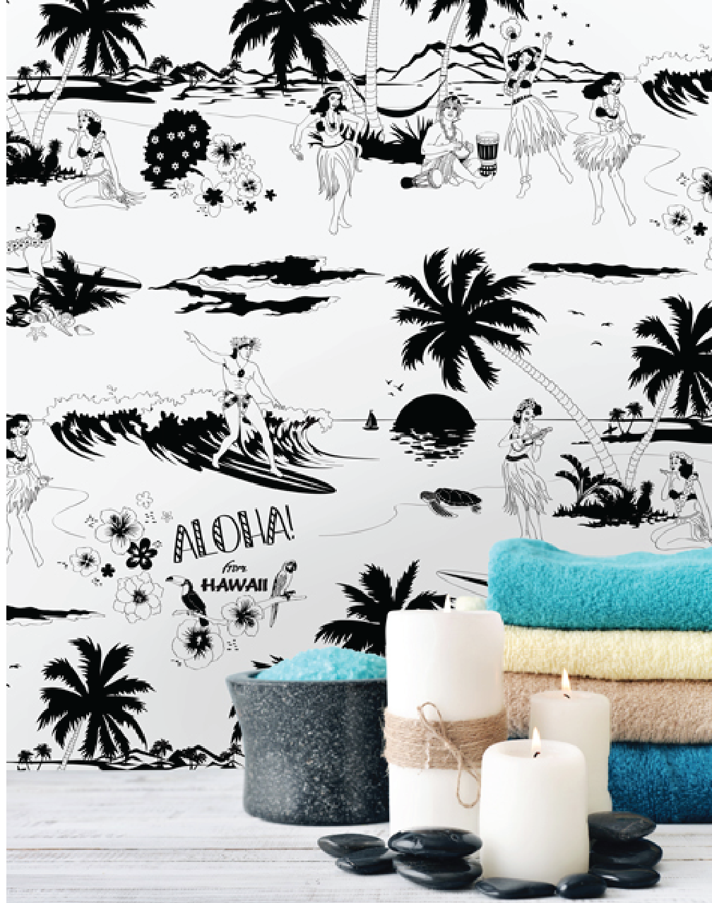 Aloha! Wallpaper Black & White