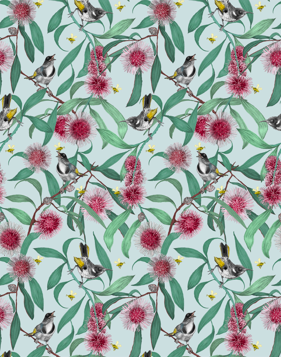 Bees in the Hakea, Baby Blue
