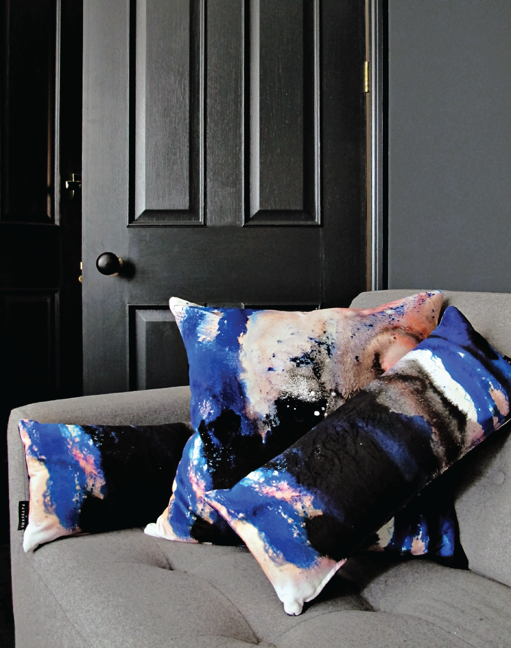 17 Patterns Beyond Nebulous Pink & Blue Cushion