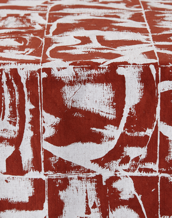 Bloc, Terracotta - Linen Fabric