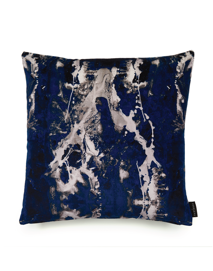 17 Patterns Blotto Navy Cushion