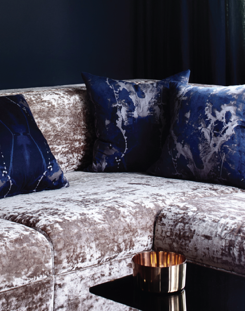 17 Patterns Blotto Navy Cushion