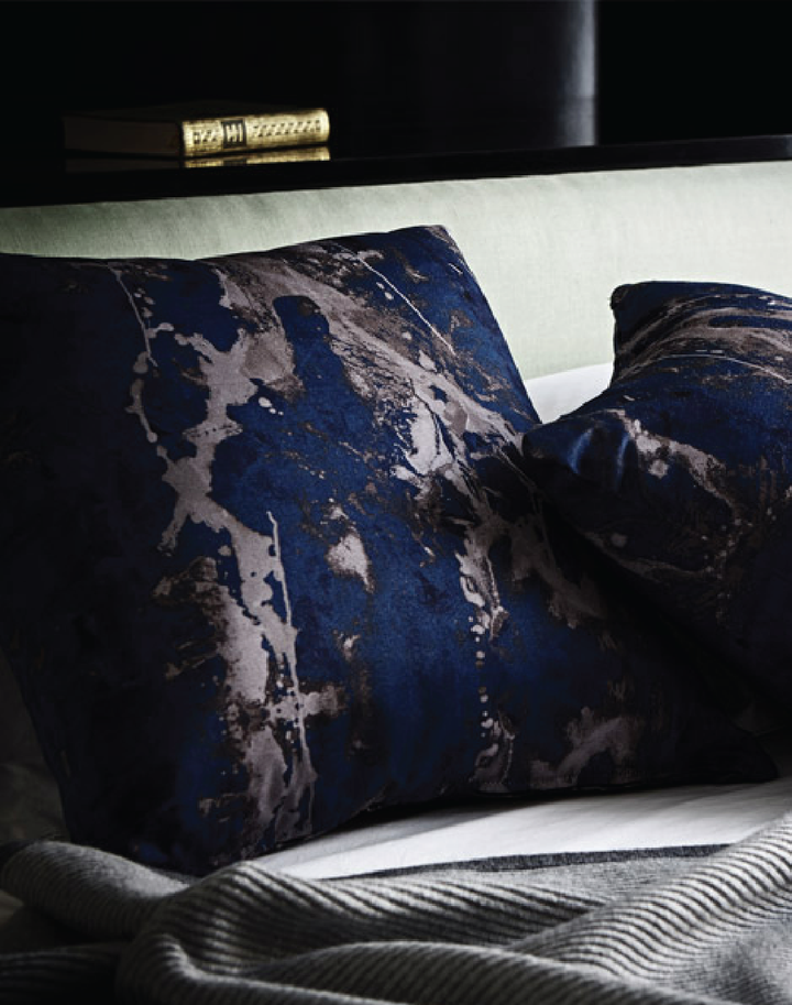 17 Patterns Blotto Navy Cushion