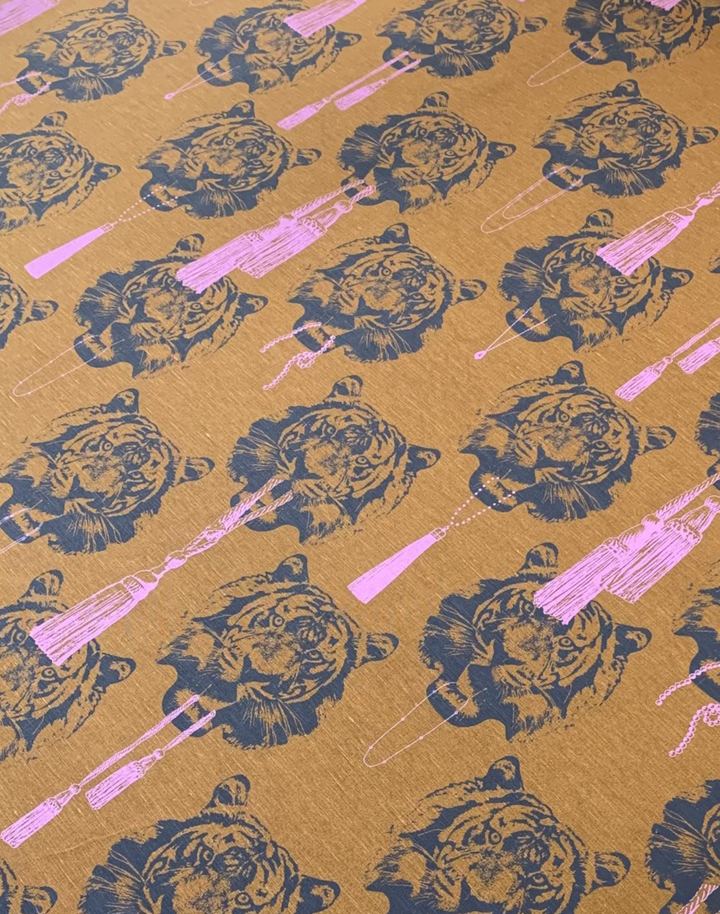 Coco Tiger Mustard Fabric
