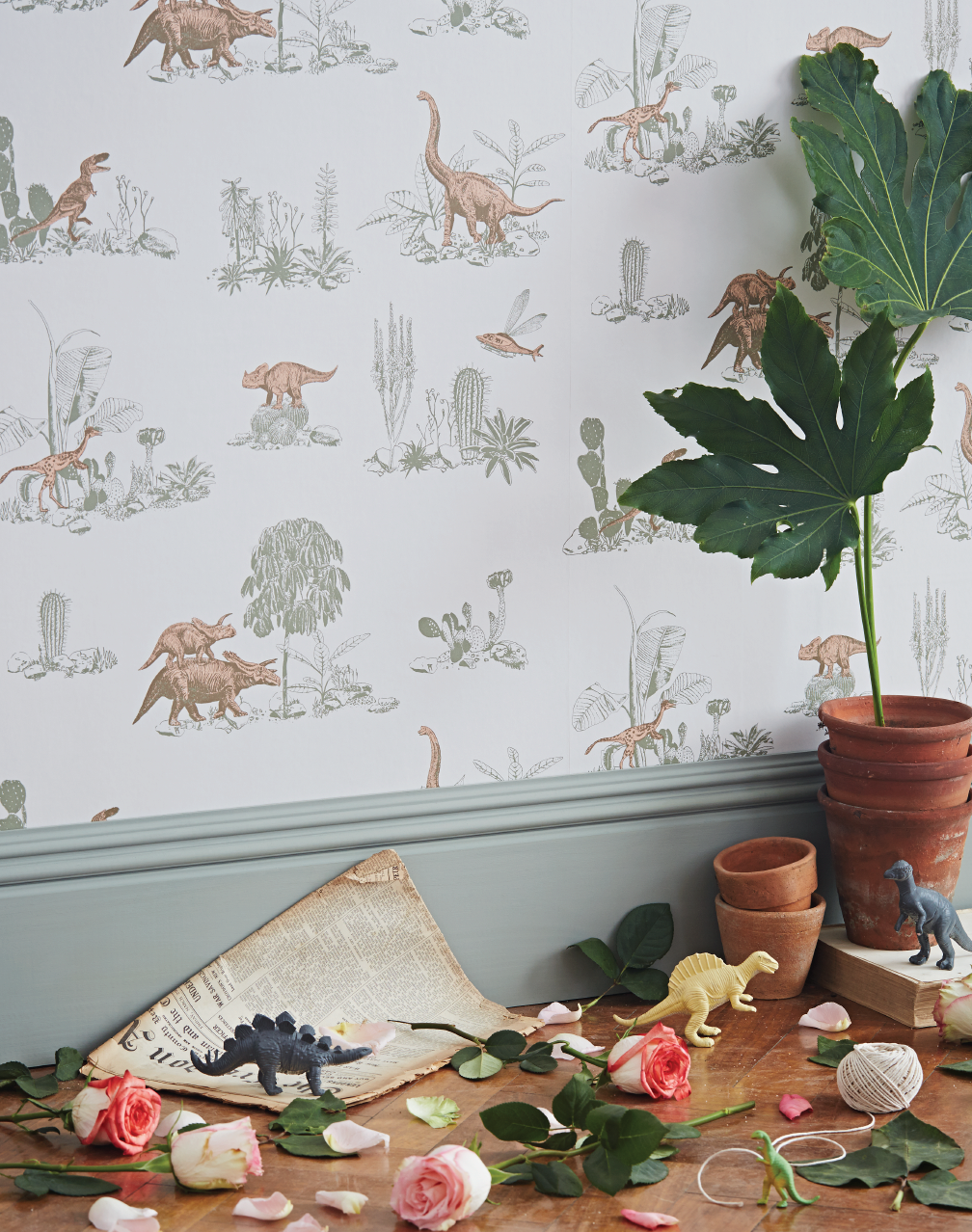 絵画 DINO PLANT Dino in Pink Green – The Pattern Collective