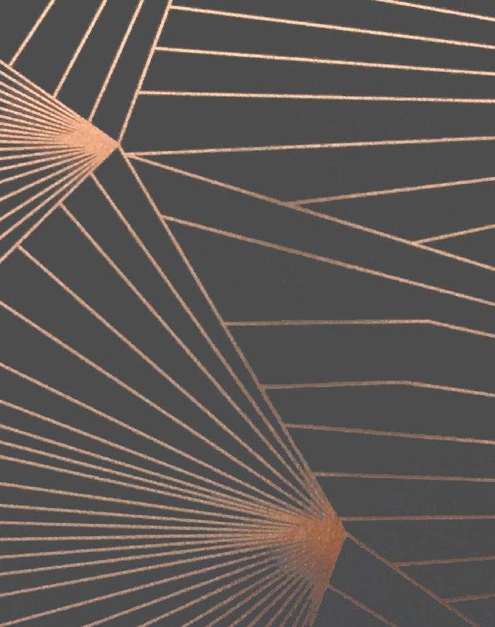 Fan, Copper Rose & Lead Grey