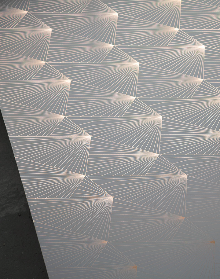 Fan, Copper Rose & Zinc Grey