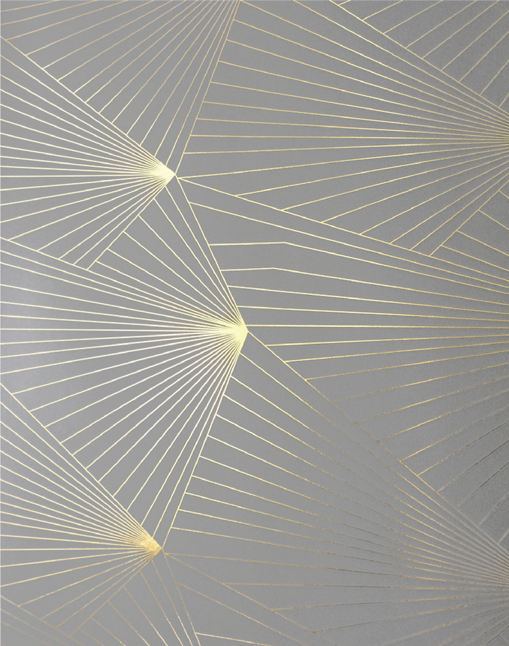 Fan, Gold & Zinc Grey