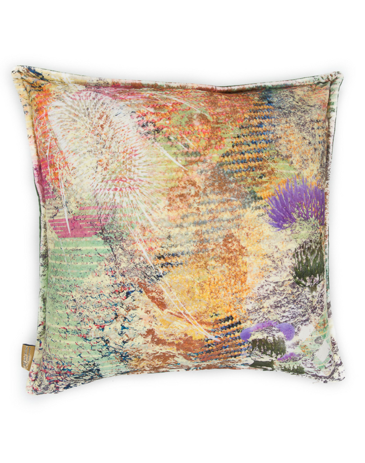 Mairi Helena Harris Green Thistle Cushion Cover
