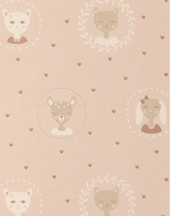 Hearts, Dusty Warm Pink 148-01