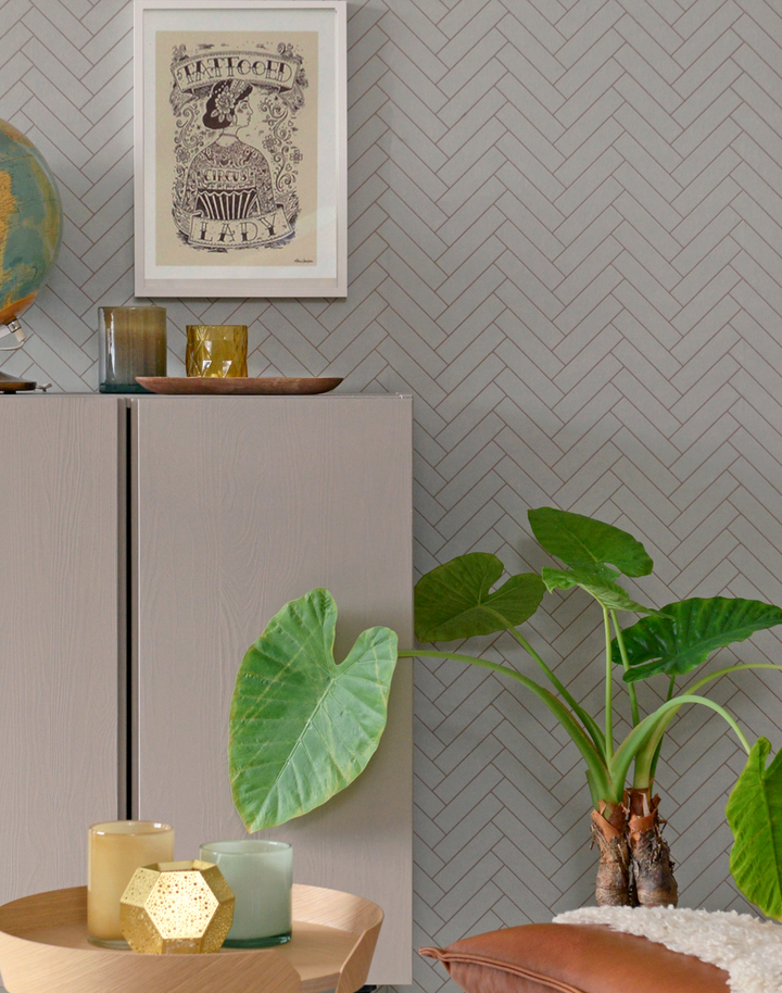 Herringbone, Greige Blue 144-02