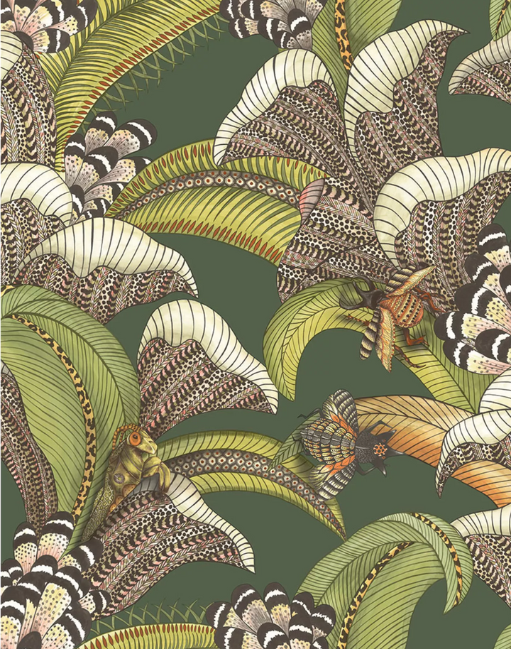 Hoopoe Leaves, Spring Green And Coral 119-1003