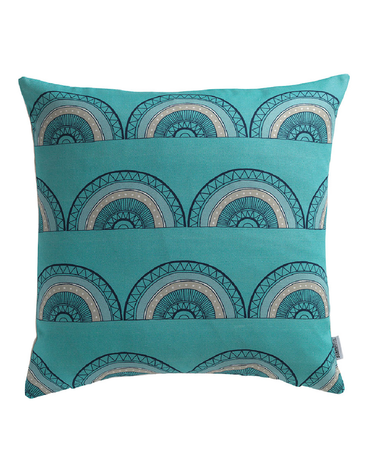 Horseshoe Arch in Teal Cushion Cover