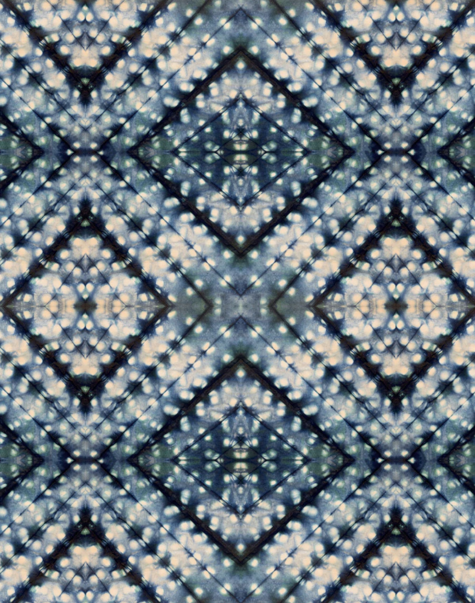 Indigo Itajime Cross Cushion by Tatie Lou Indigo Itajime Cross Cushion by Tatie Lou