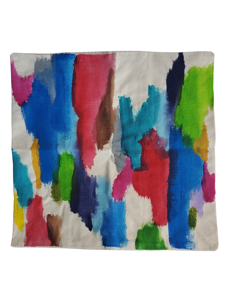 Julie Kay Hand Painted Watercolor Pillow Cover, Multi Colored