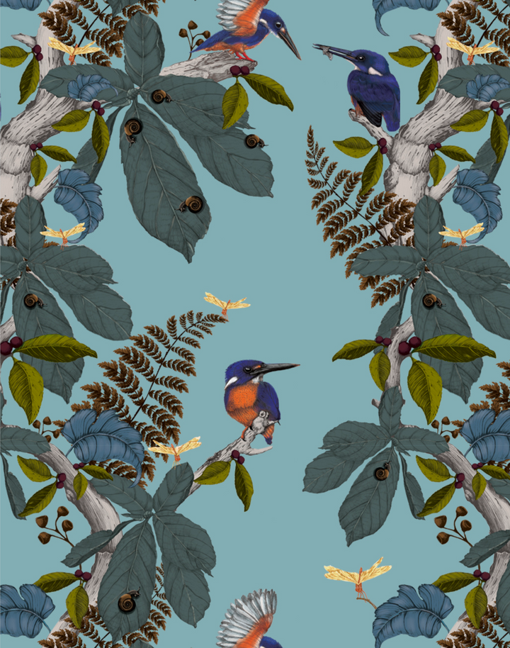 Kingfisher, Original on Blue