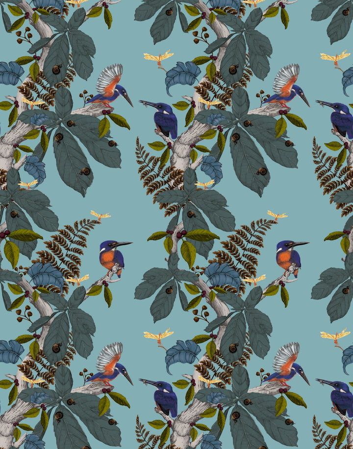 Kingfisher, Original on Blue