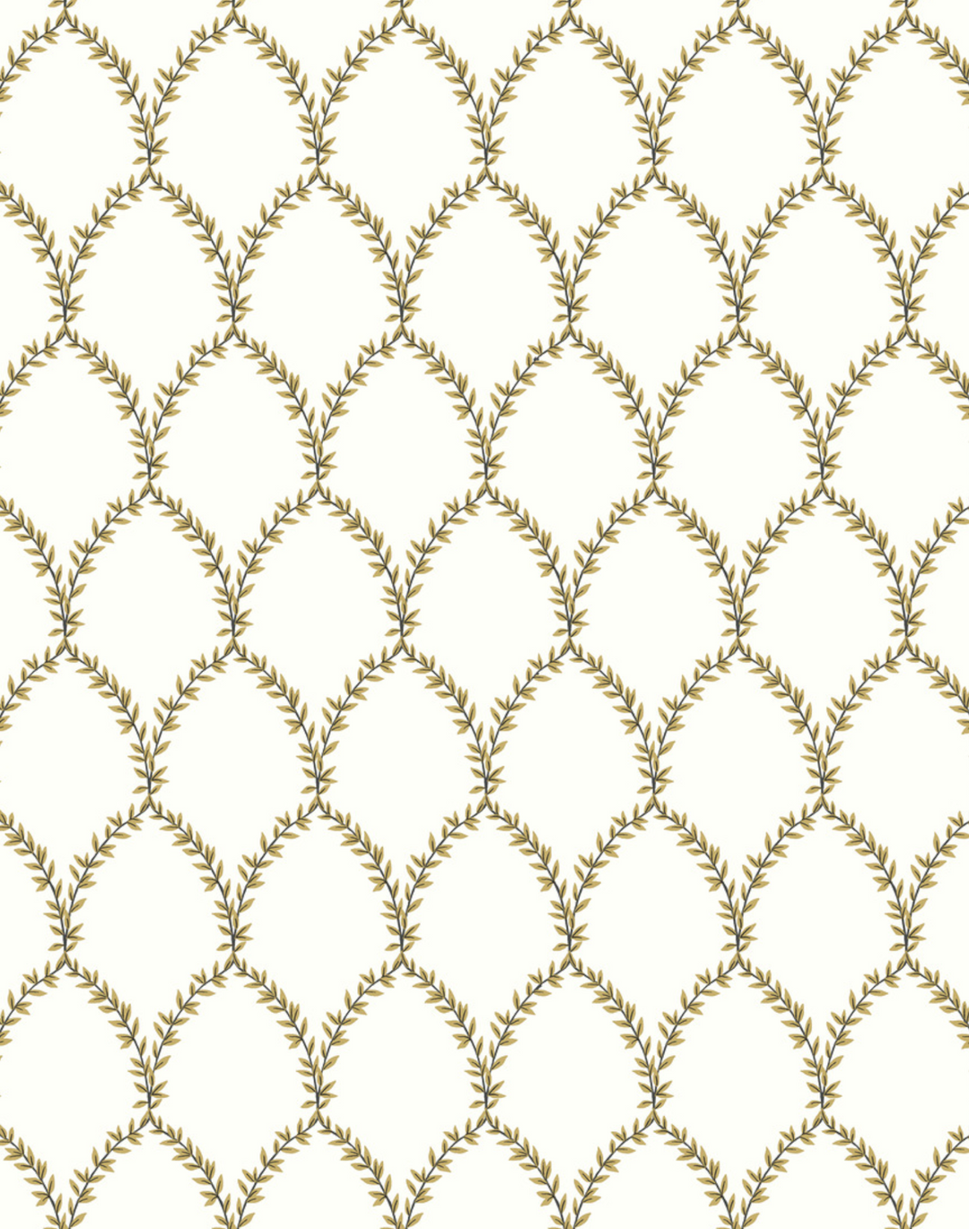 Laurel, Metallic Gold & White RI5176