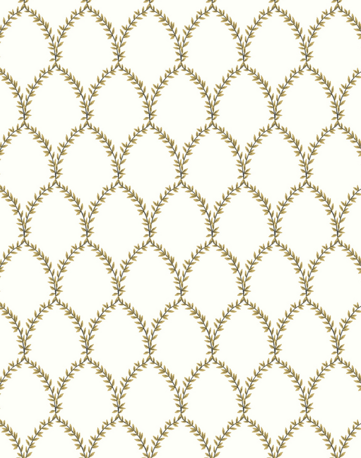 Laurel, Metallic Gold & White RI5176
