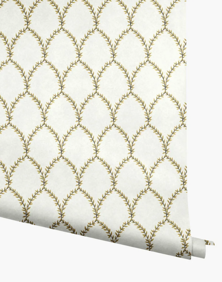 Laurel, Metallic Gold & White RI5176