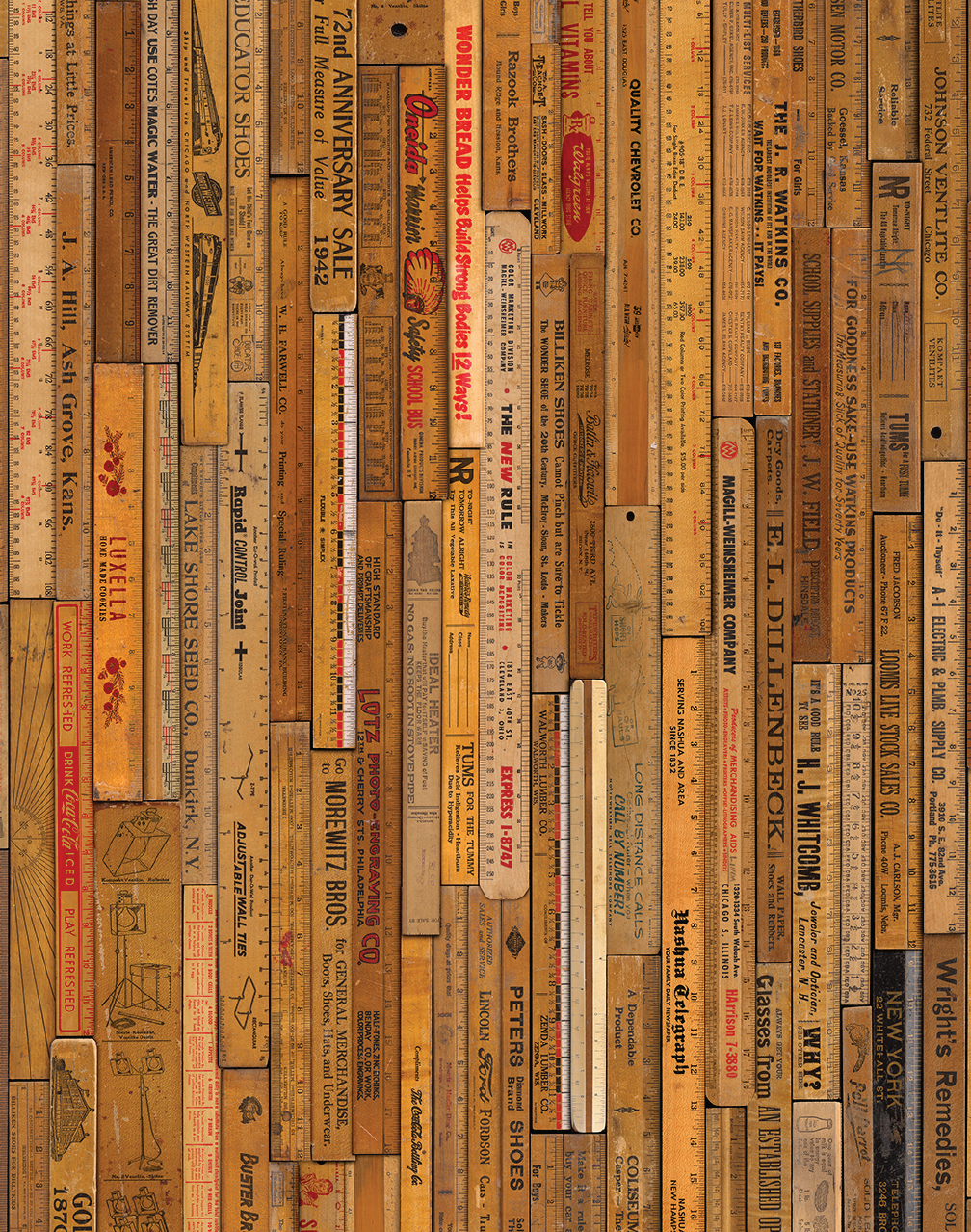 MRV-05 Small Printed Rulers Wallpaper by Mr & Mrs Vintage