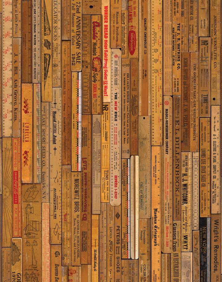 MRV-05 Small Printed Rulers Wallpaper by Mr & Mrs Vintage