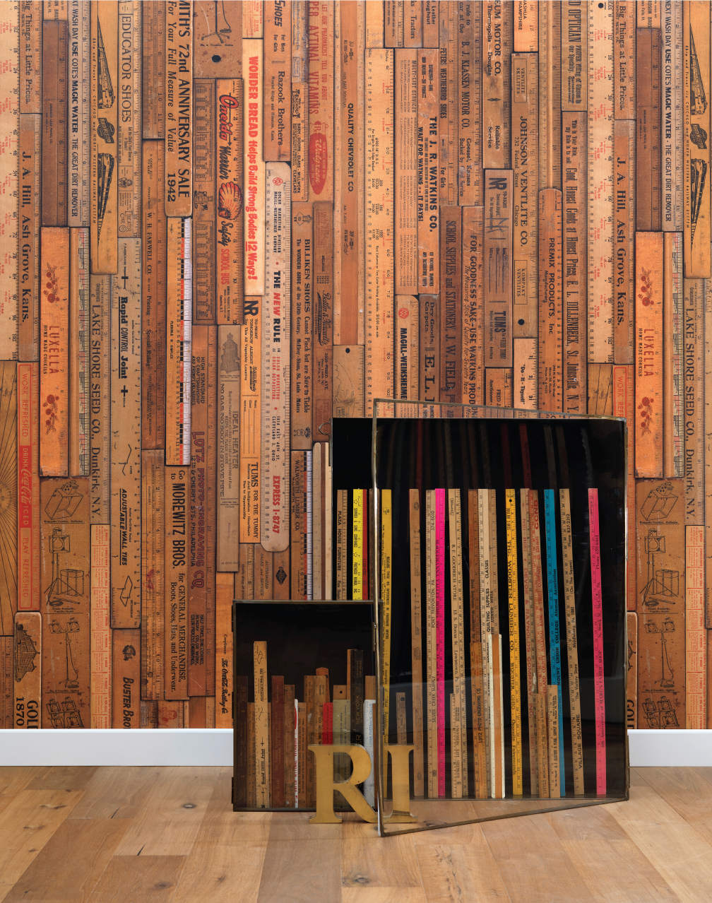 MRV-05 Small Printed Rulers Wallpaper by Mr & Mrs Vintage