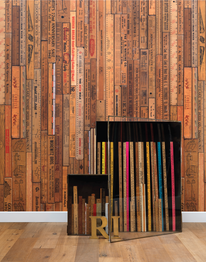 MRV-05 Small Printed Rulers Wallpaper by Mr & Mrs Vintage