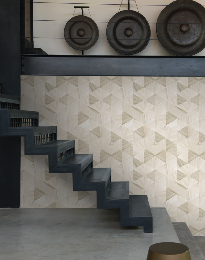 Marble Hexagon, Silver Grey