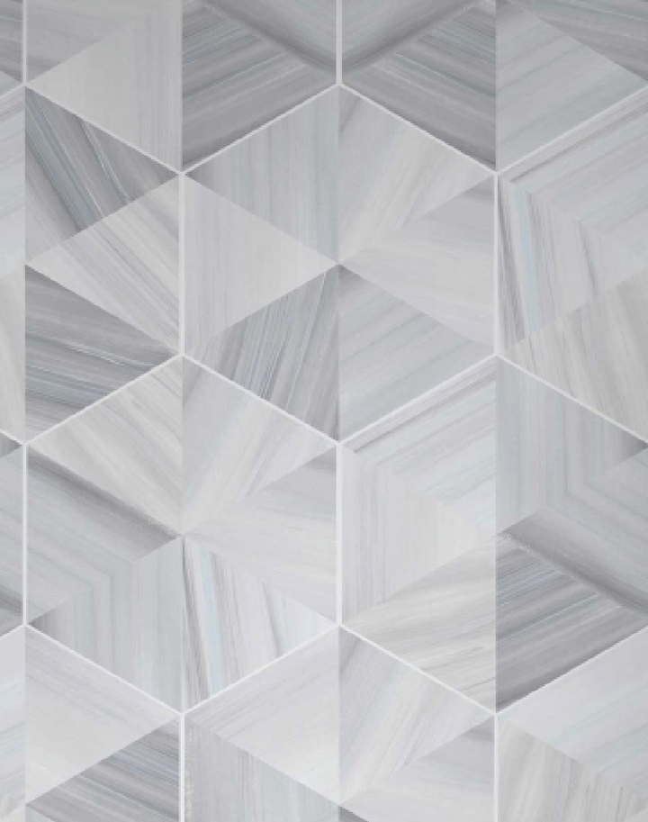 Marble Hexagon, Silver Grey