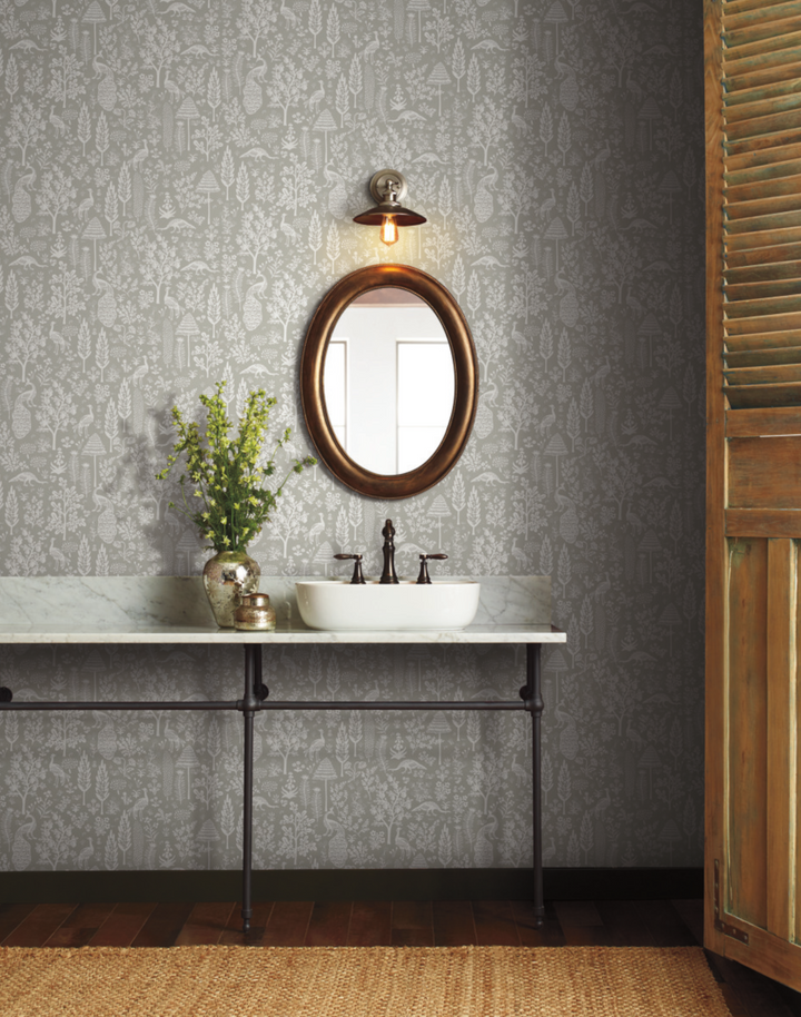 Menagerie Toile Grey & White RP7369