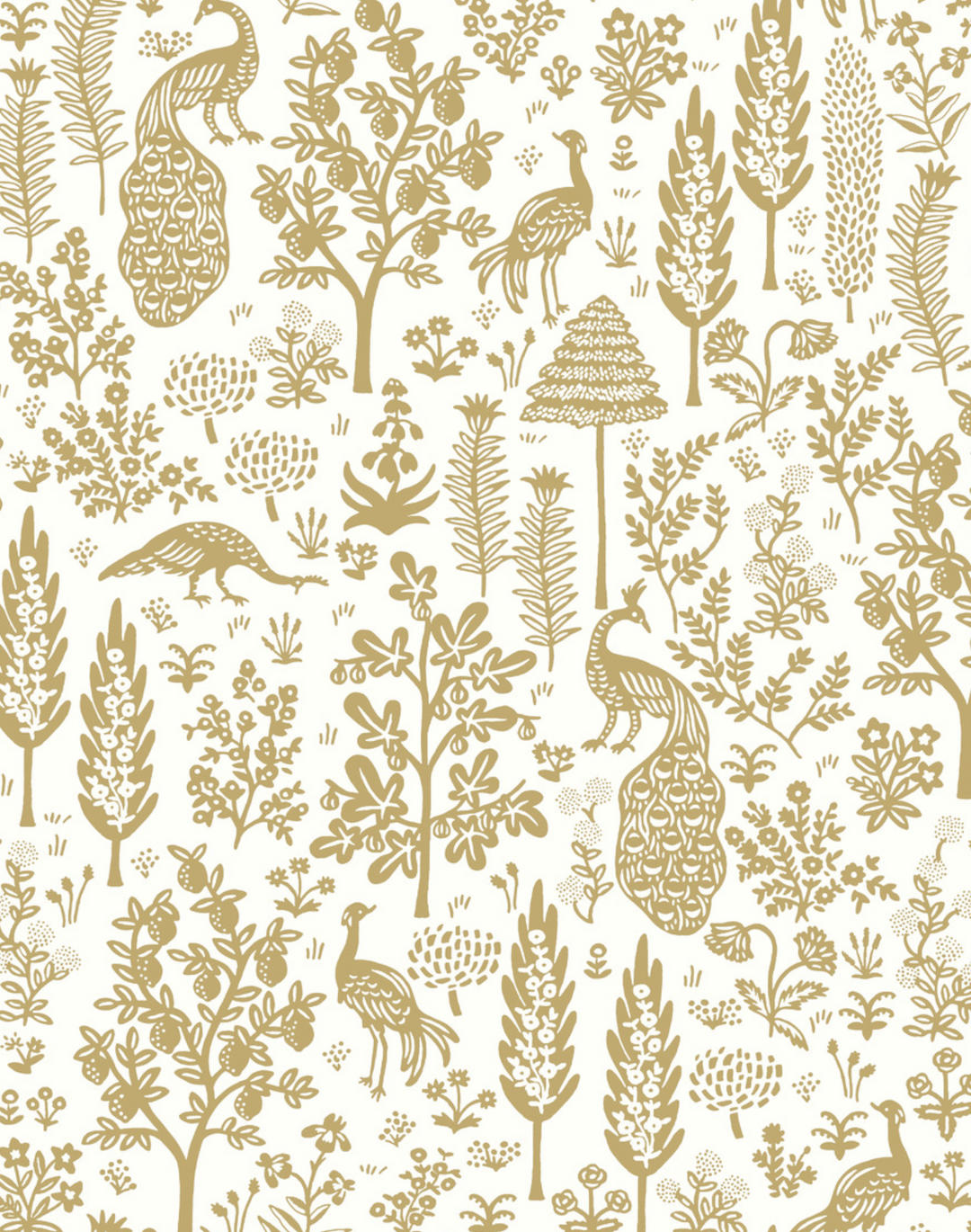Menagerie Toile White & Metallic Gold RP7371