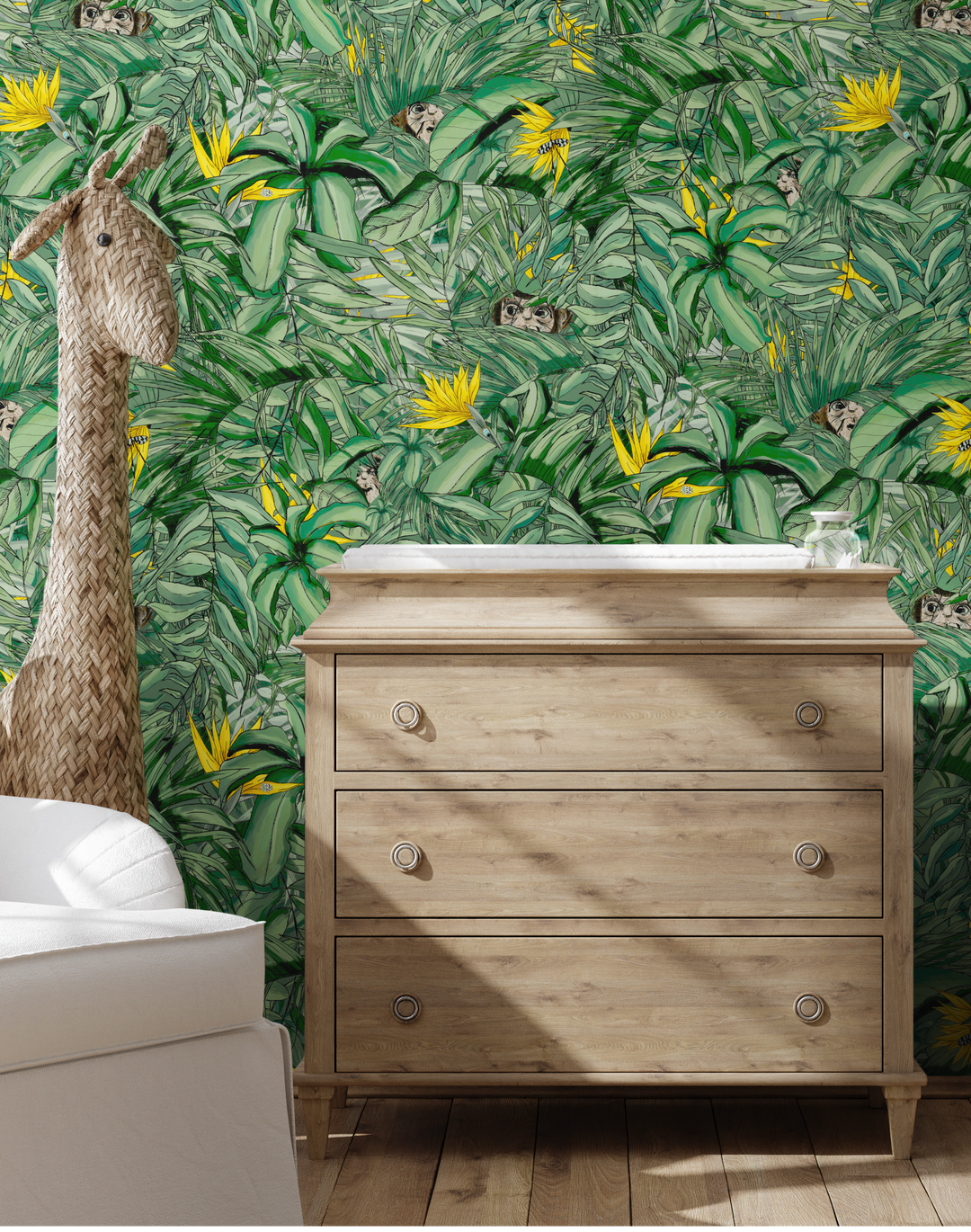 MONKEY FOREST DARK GREEN & YELLOW