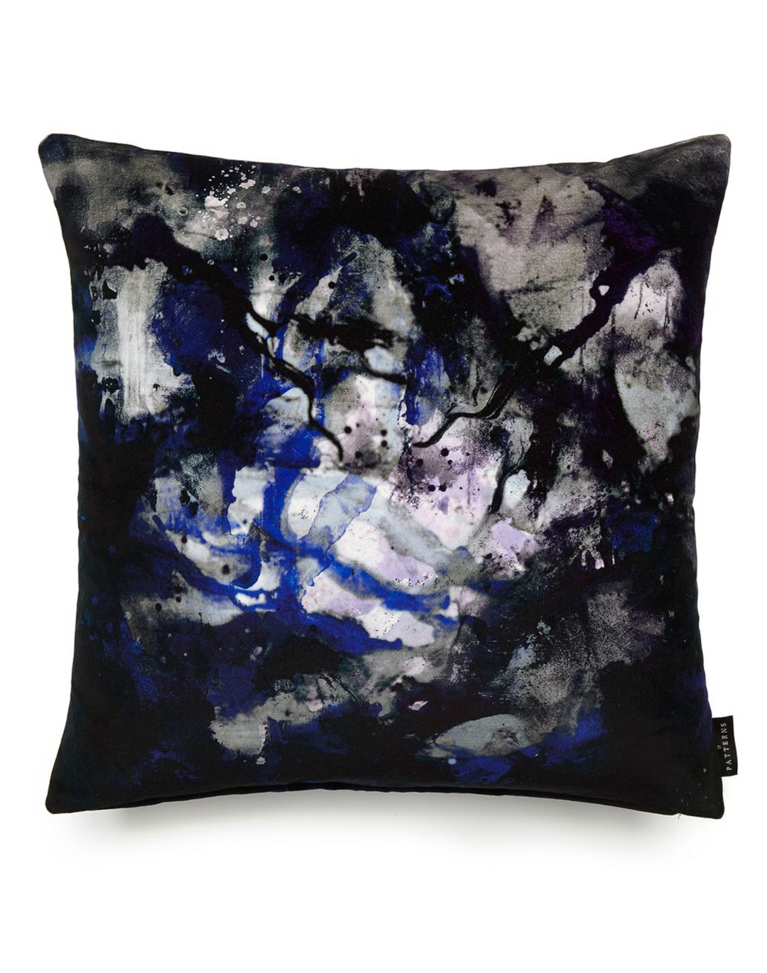 17 Patterns Nebulous Infinity Black & Blue Cushion