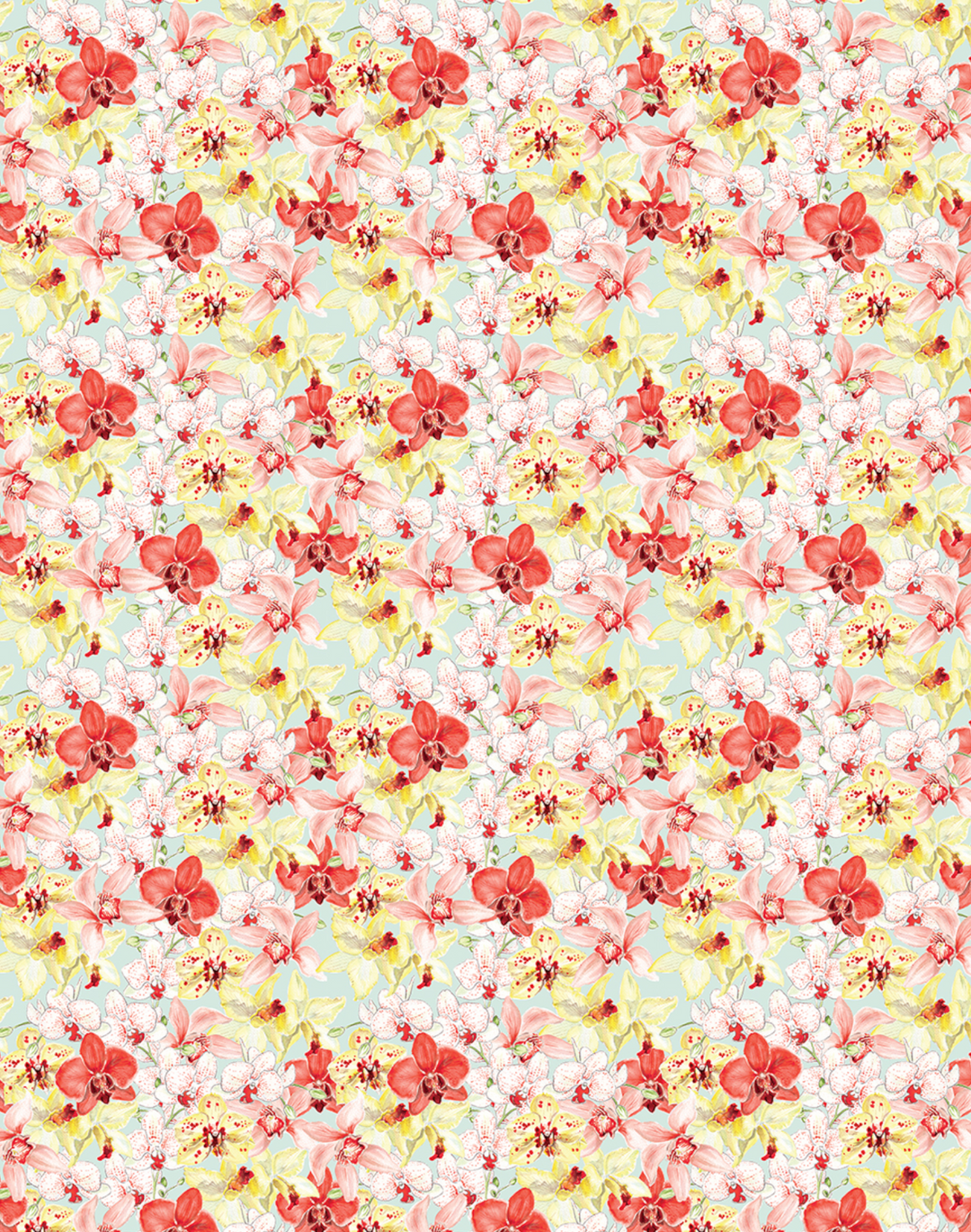 Orchid Romance Mint/Peach, Half Scale