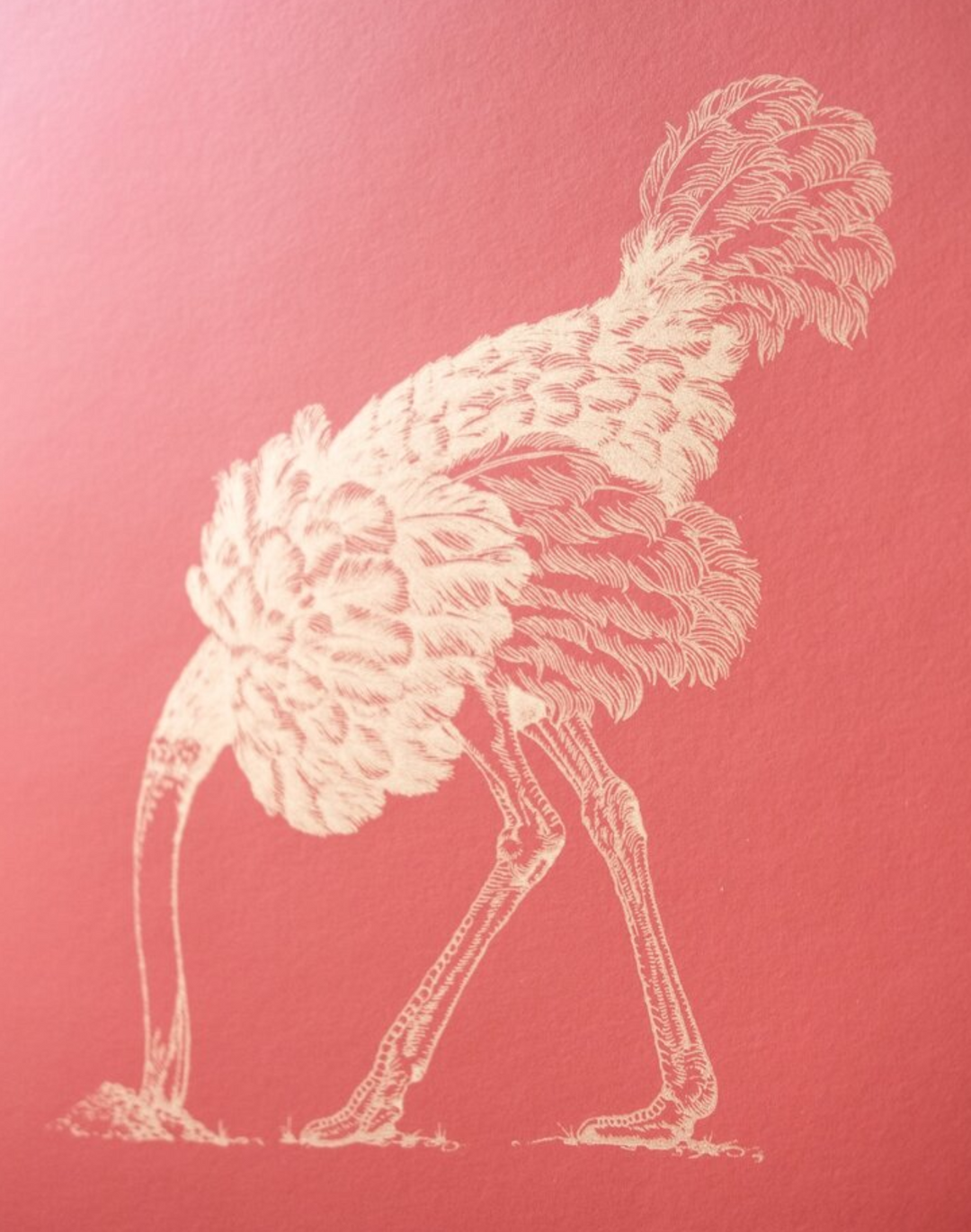 Ostrich Large, Gold Leaf on Mars