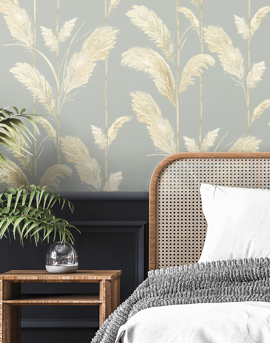 PAMPAS GRASS CORNFLOWER BLUE