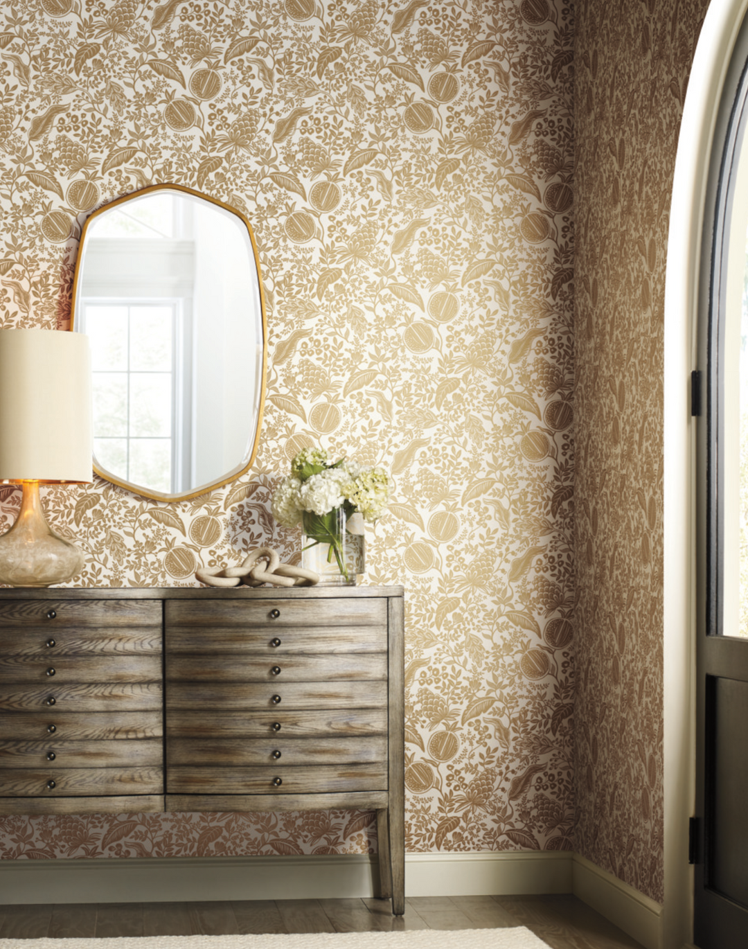 Pomegranate White & Metallic Gold RP7391
