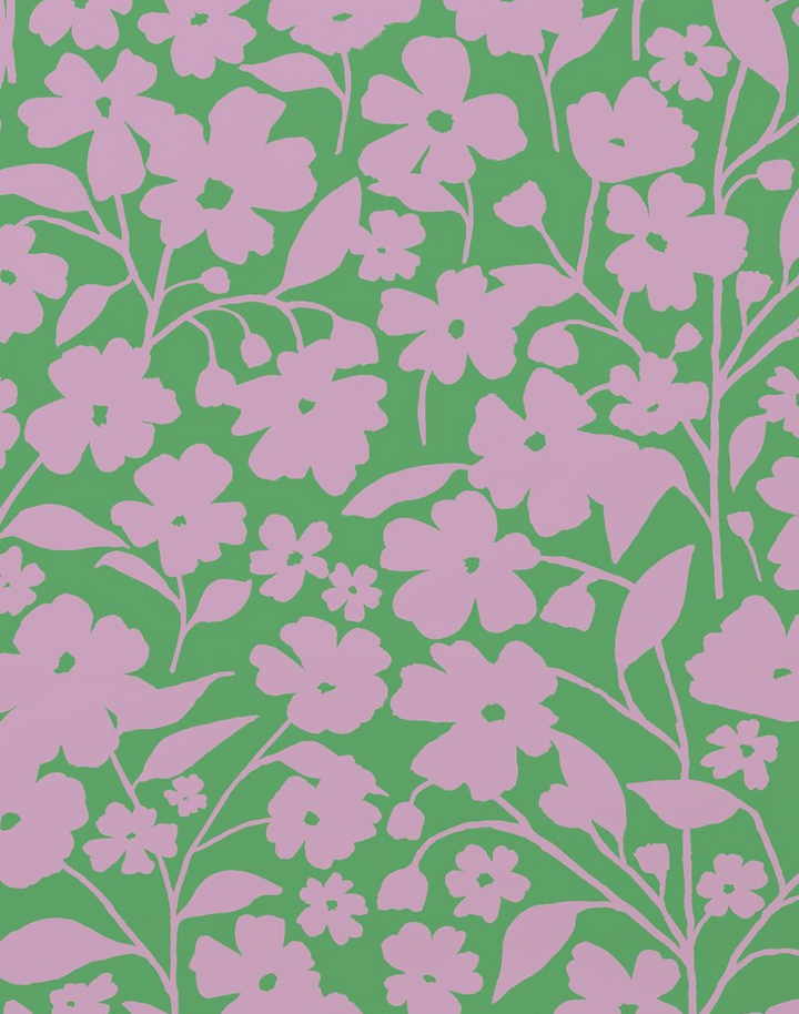 Posy, Lavender on Green
