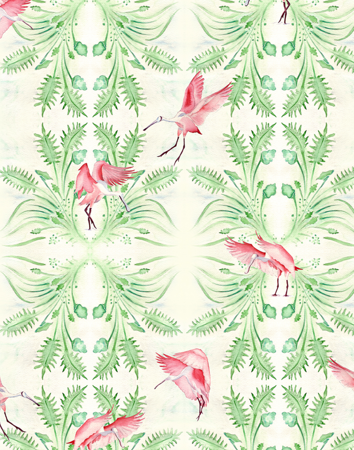 Roseate Spoonbill, Emerald/Pink