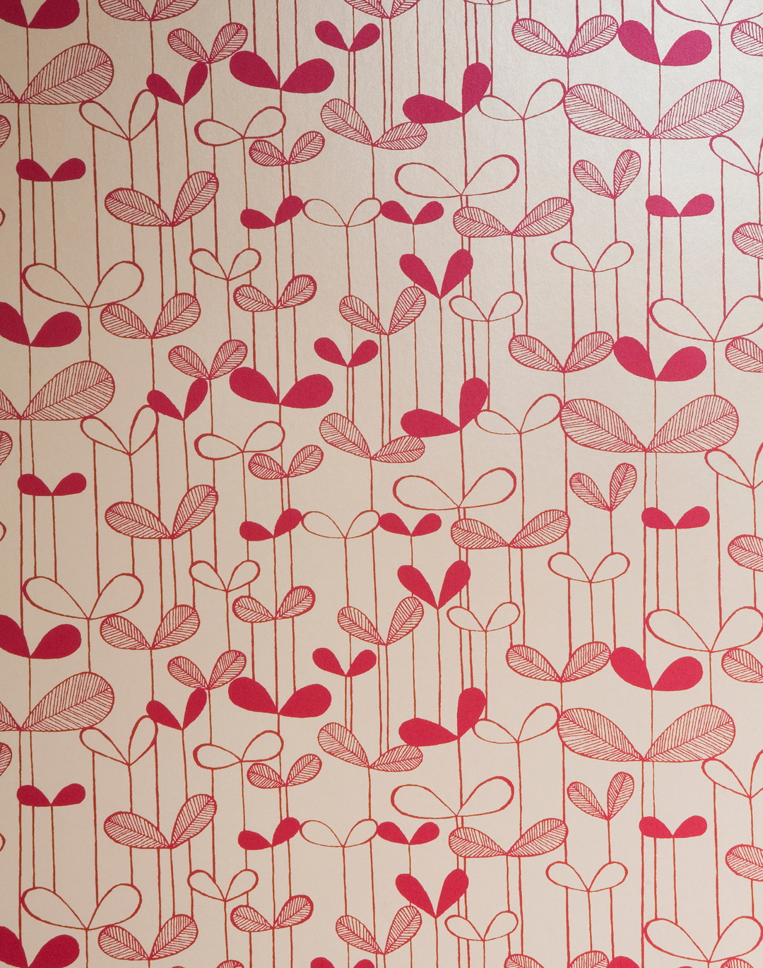 Saplings, Cream with Pink