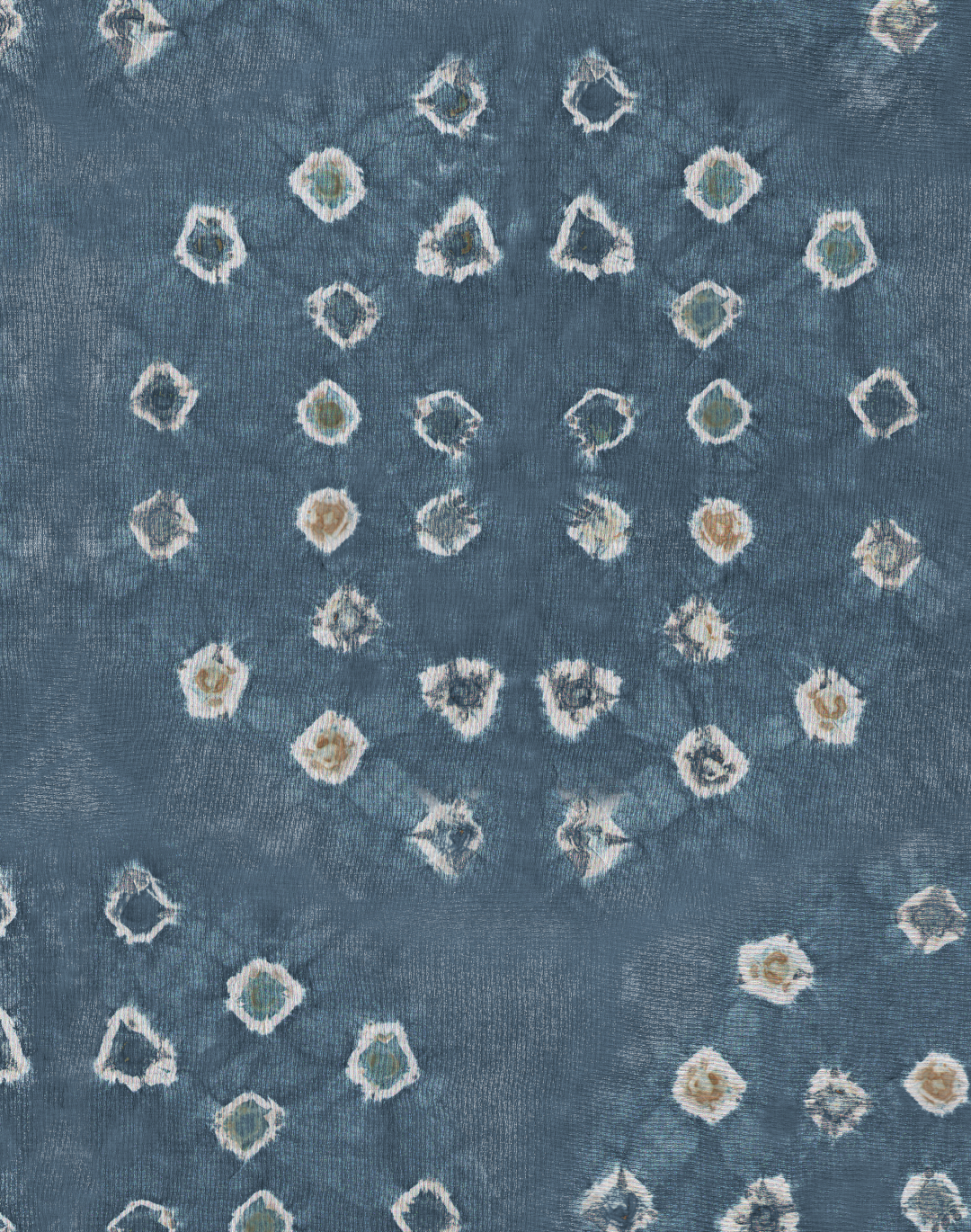 Shibori Circle, Washed Indigo