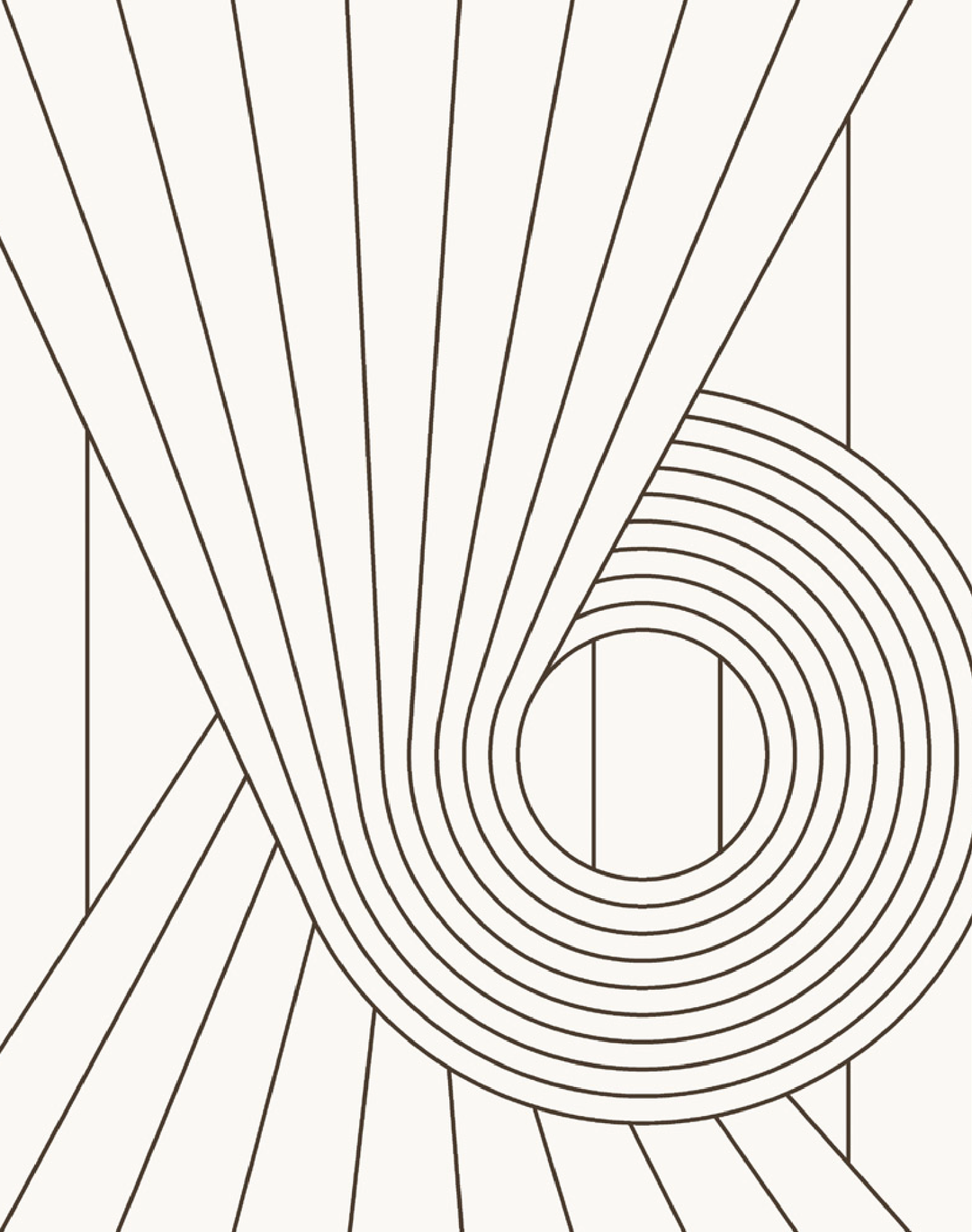 Spiral, Brown & Cream