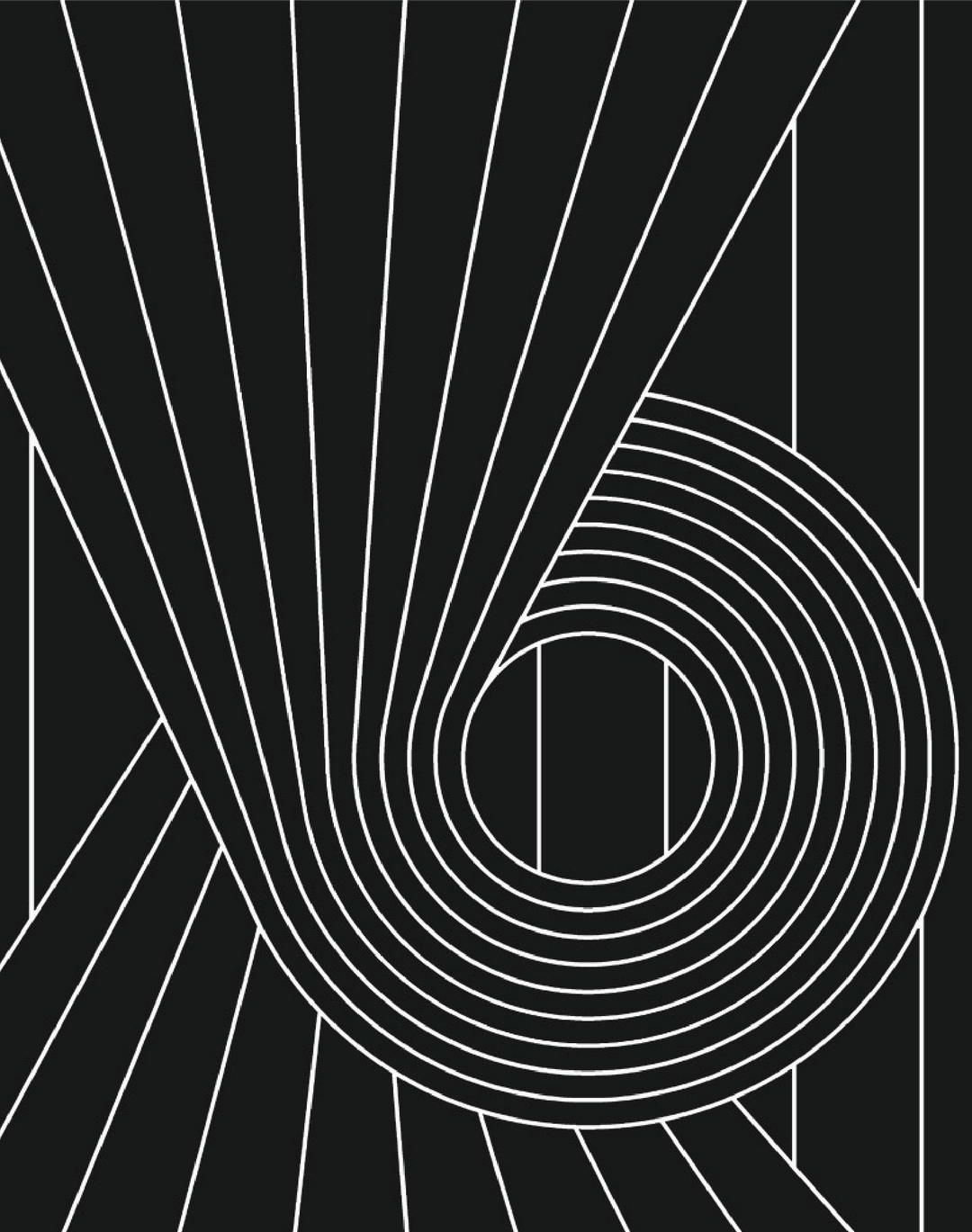 Spiral, White & Black