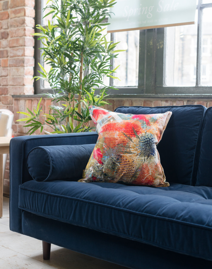 Mairi Helena Summer Thistle Cushion Cover