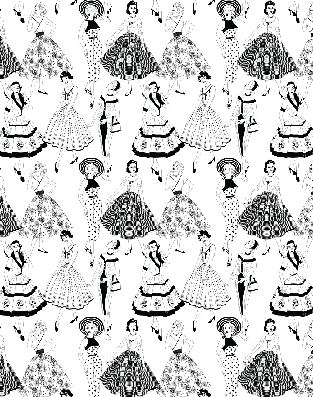 Vintage black and white dress deals