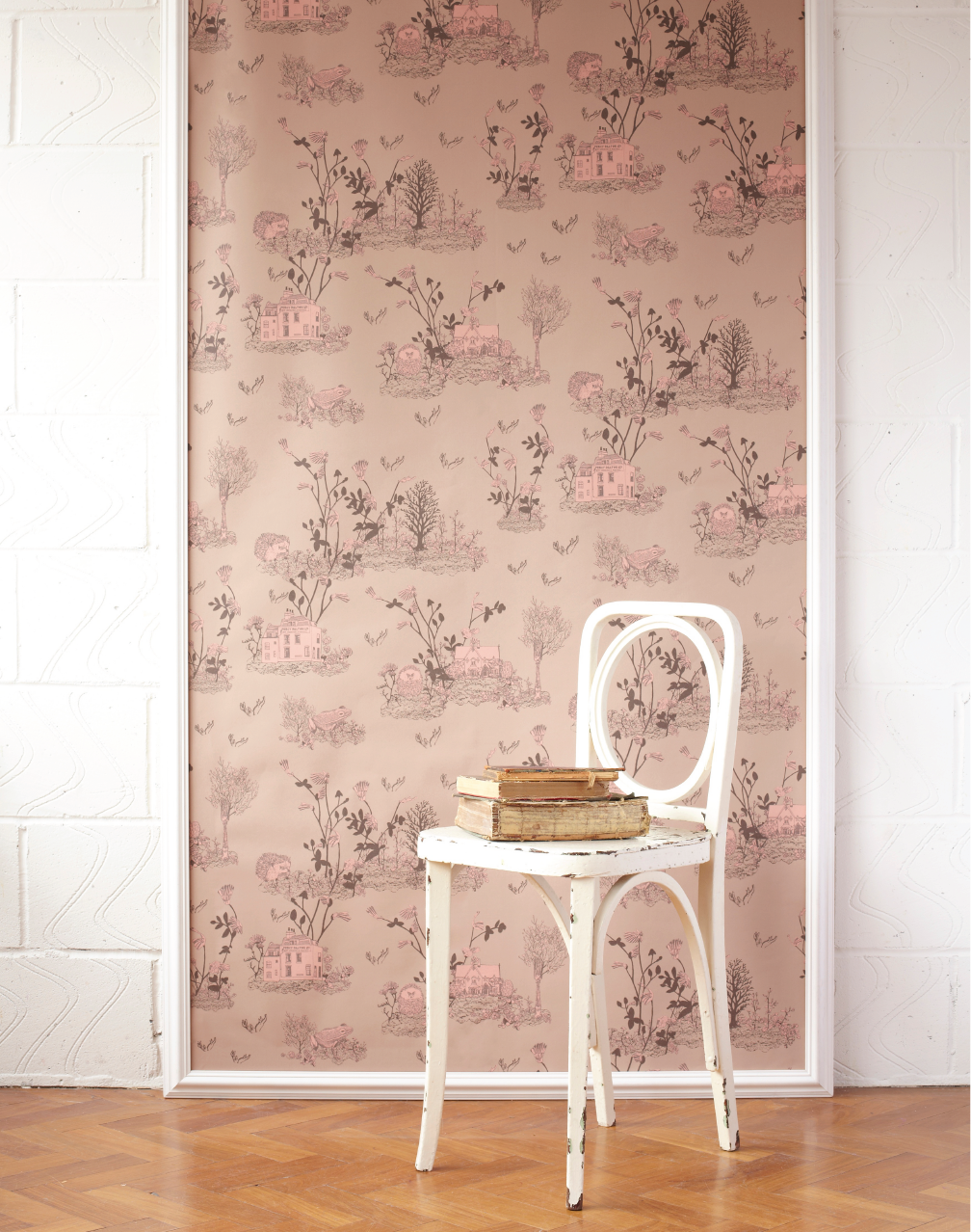 Woodlands Wallpaper in Brown and Pink