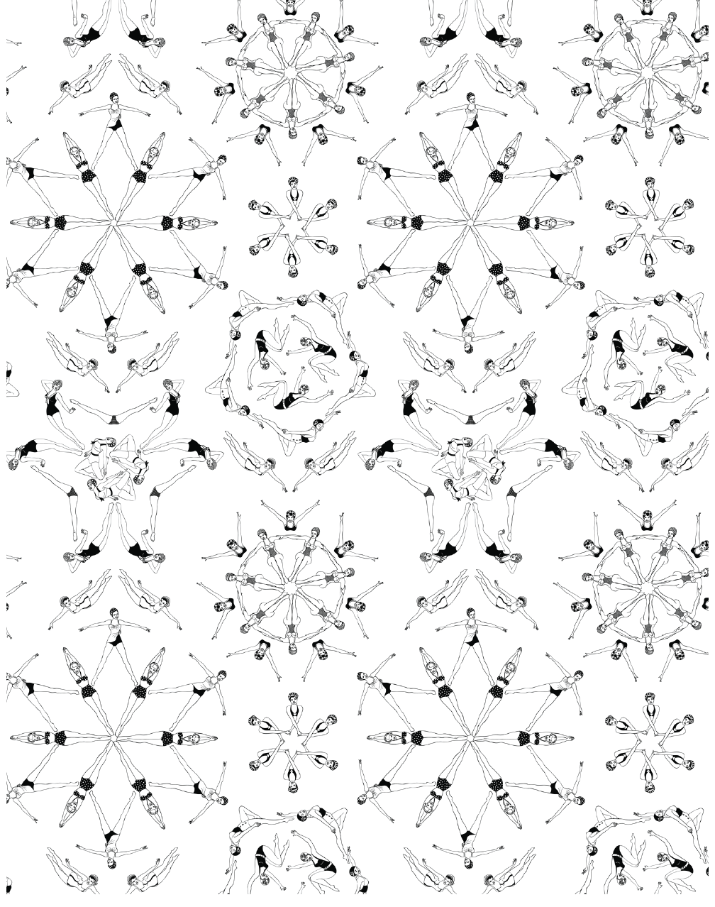 Splash! Wallpaper, Black and White