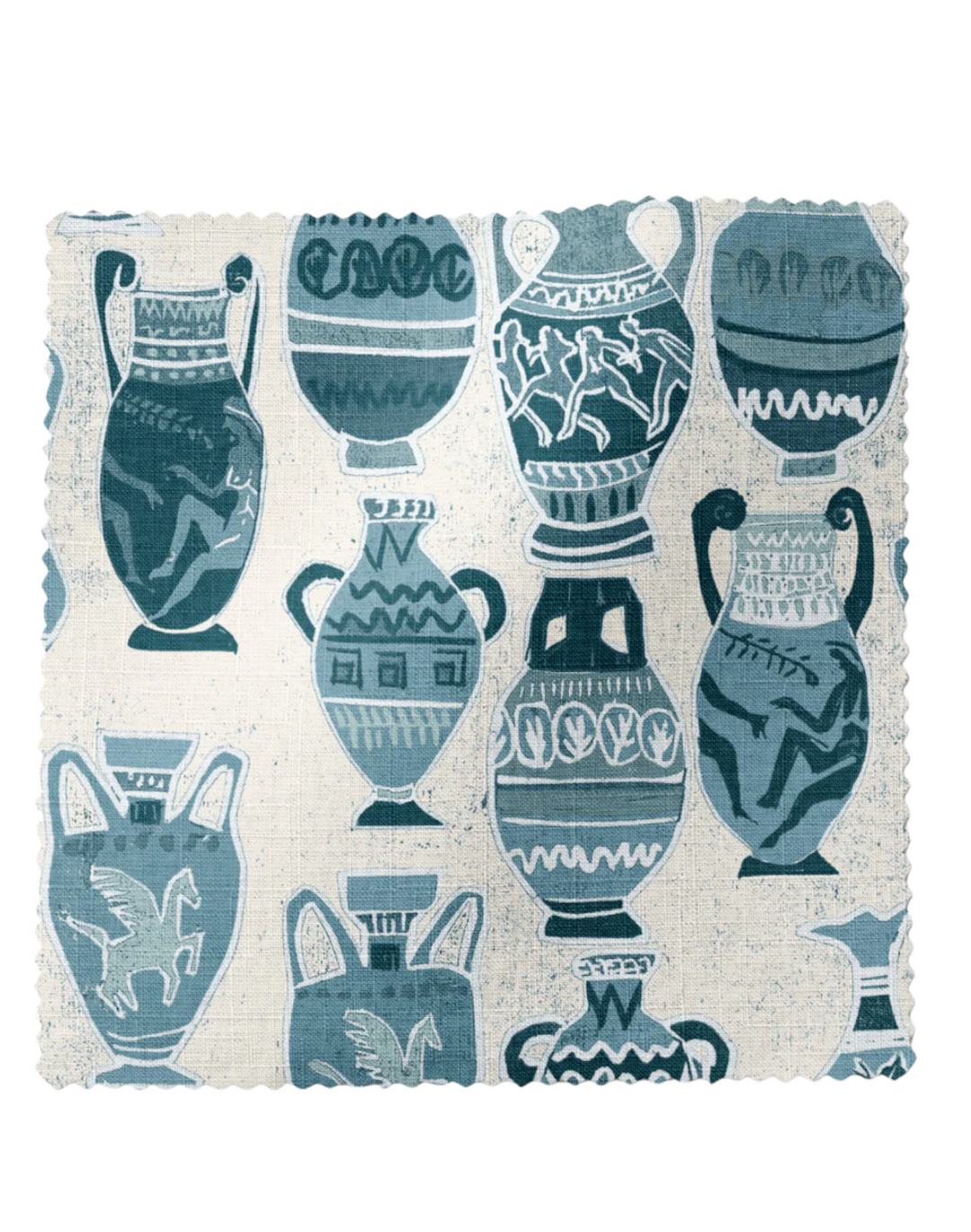A Muggle of Jugs, Delft Blue - Linen Fabric